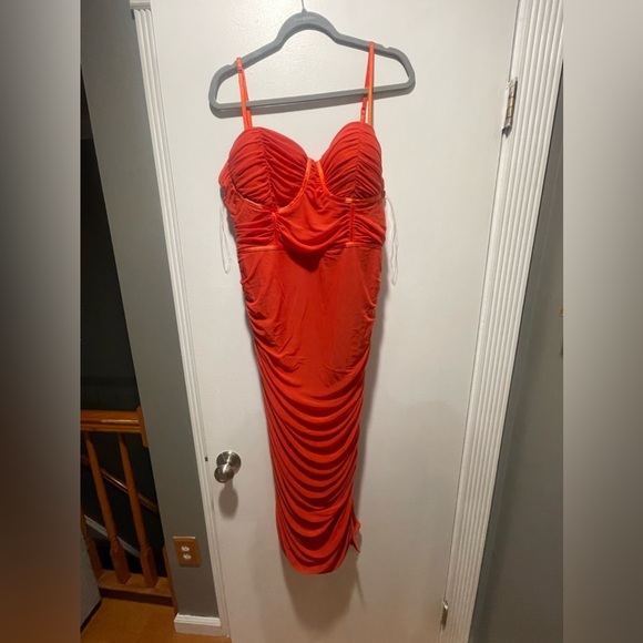 Fashion Nova Night Sensation Ruched Midi Dress - Picture 3 of 5